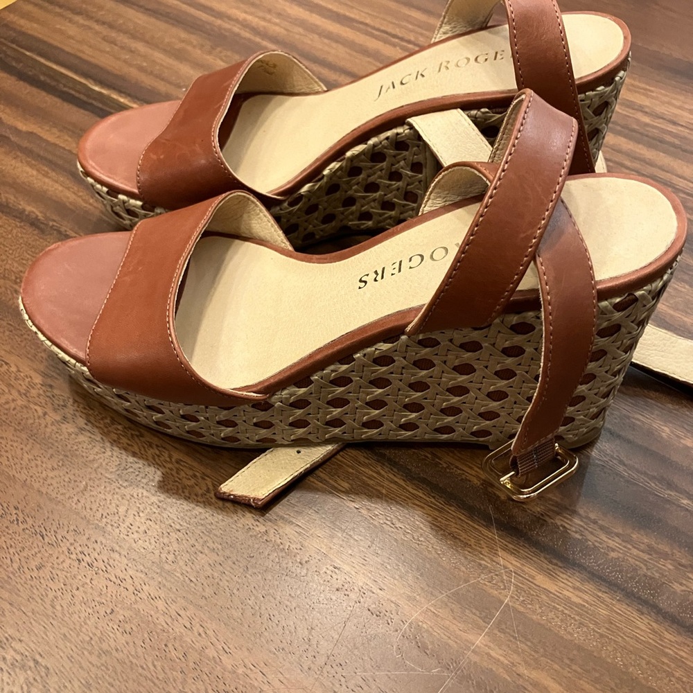 Jack Rogers Tan Wedge Sandals